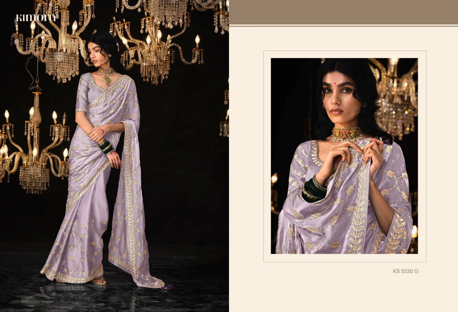 Kimora 5330 Colour Tissue Silk Wholesale Designer Sarees Catalog — Wholesale Sarees, Kimora wholesale from Surat - Gallery Image 2